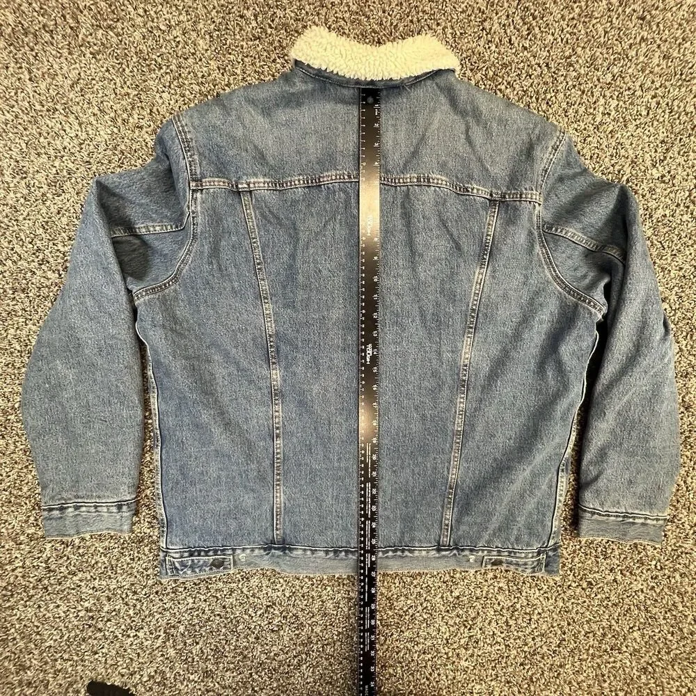 Levis Denim Jacket Adult XXL 2XL Blue Sherpa Lined Trucker Red Tab Fleece Men